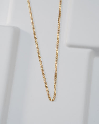 Chain cuban cruzada 2,4 mm 65 Cms oro laminado