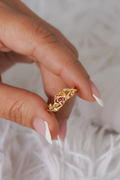 Anillo Rose Crown Ajustable + Empaque